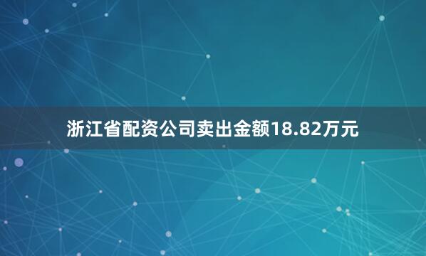浙江省配资公司卖出金额18.82万元
